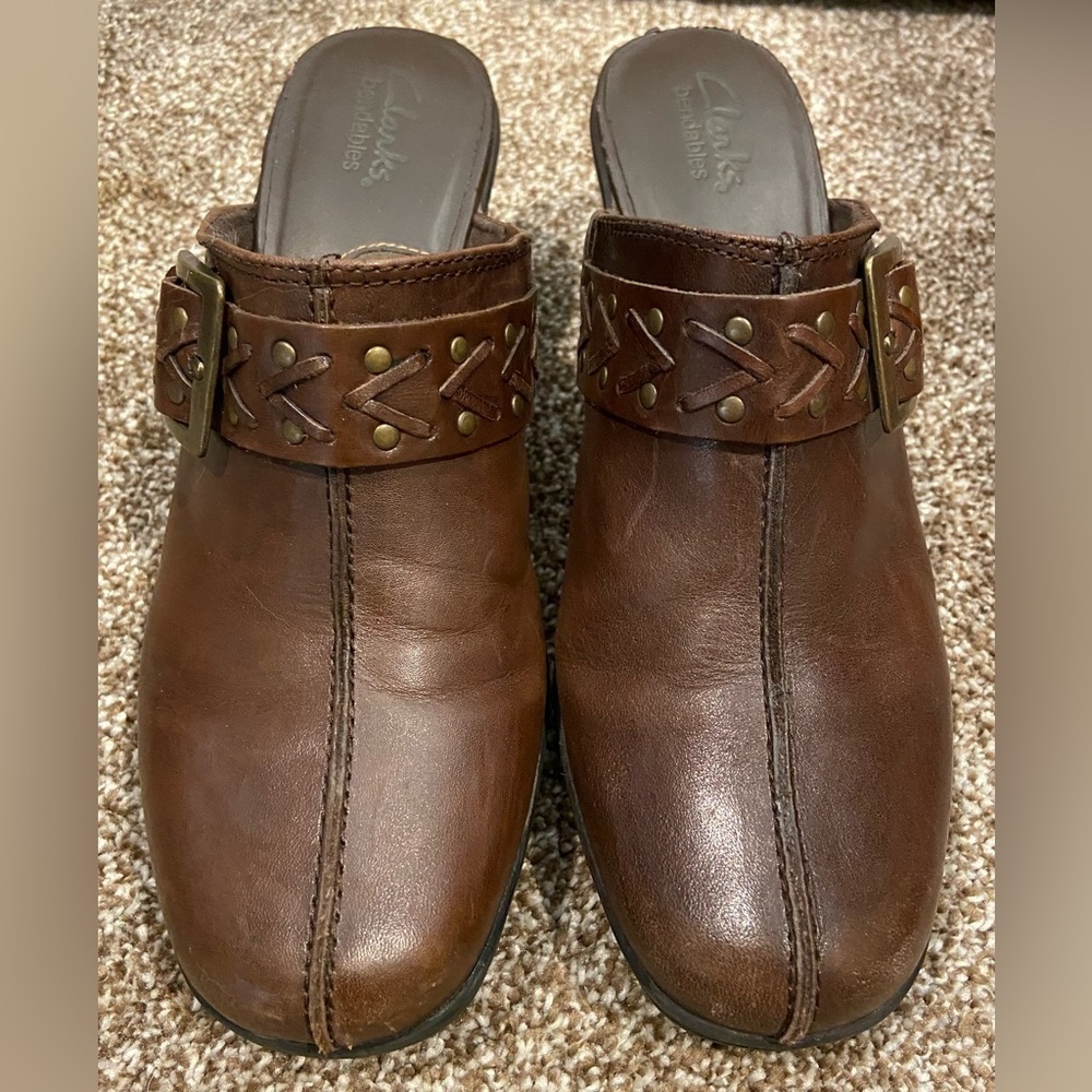 Clarks Women’s Shoes - Bendables Size 9 Brown Leather - Slip On